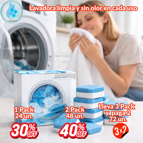 LimpiaMax™ Pastilla Lavadora - Mantén tu lavadora limpia y tu ropa oliendo a fresco