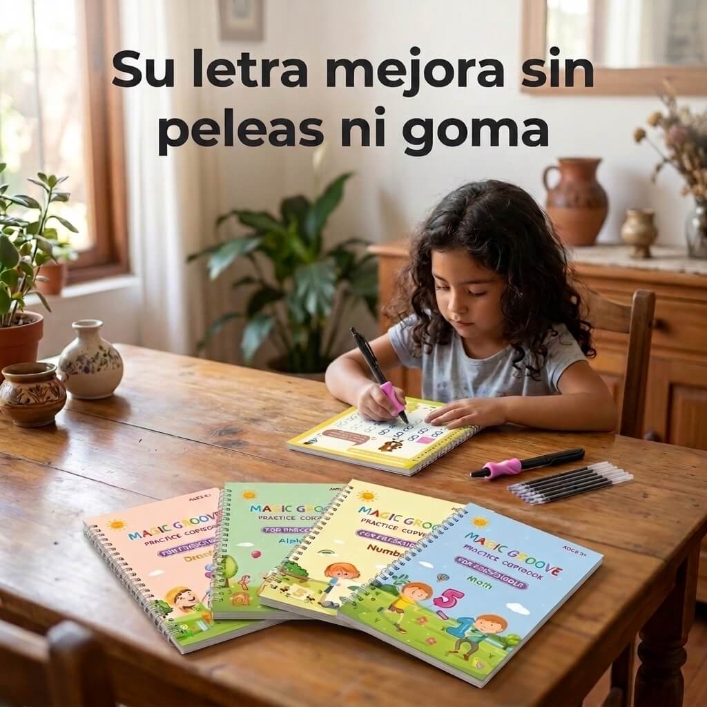 Trazo Mágico – Su letra mejora sin peleas ni goma - Set Cuaderno Magic Caligrafía
