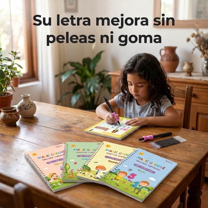 Trazo Mágico – Su letra mejora sin peleas ni goma - Set Cuaderno Magic Caligrafía