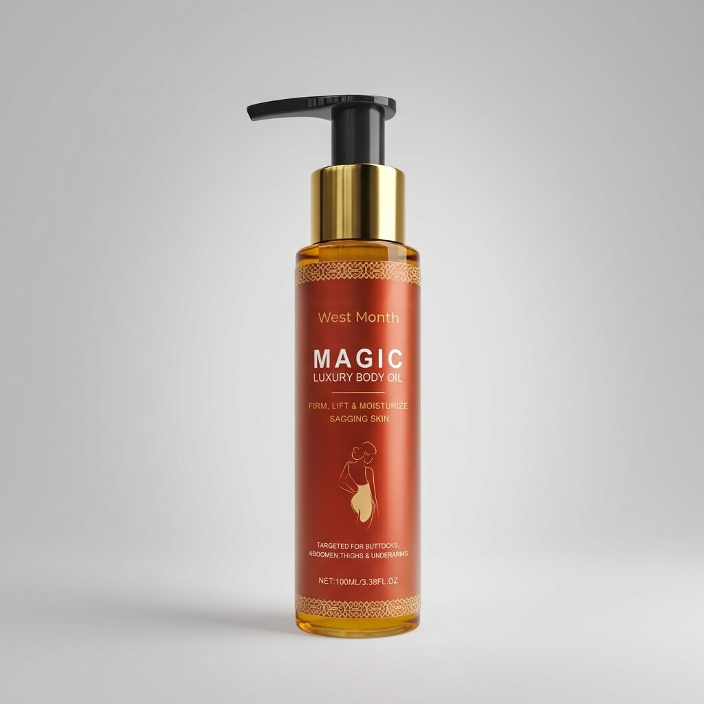 WEST MONTH Magic Luxury Body Oil - Cuidado e hidratación de la piel, suave y firme, cuidado diario, nutritivo e hidratante.