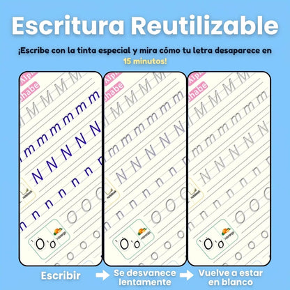 Trazo Mágico – Su letra mejora sin peleas ni goma - Set Cuaderno Magic Caligrafía